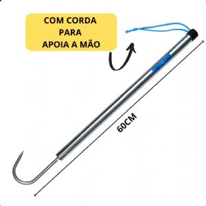 Anzol Fisga Bicheiro Sol E Lua 1 Ponta Aço Carbono 60 Cm